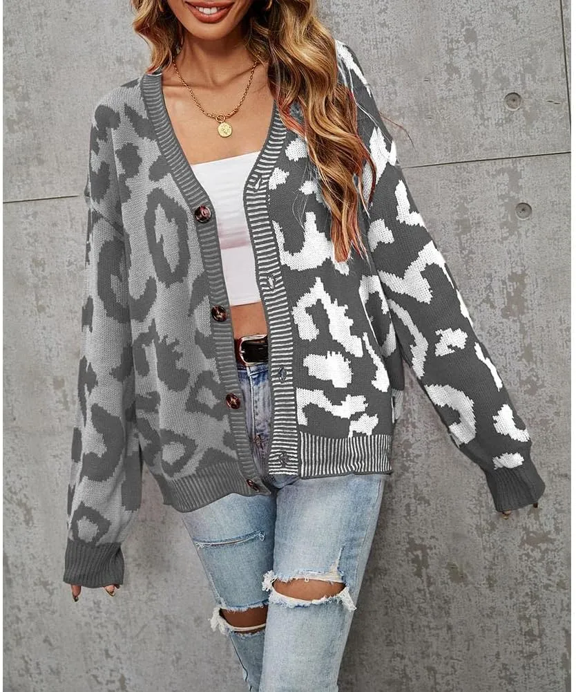 Women's Long Sleeve Stripe Knit Cardigan Sweaters Open Front Outwear