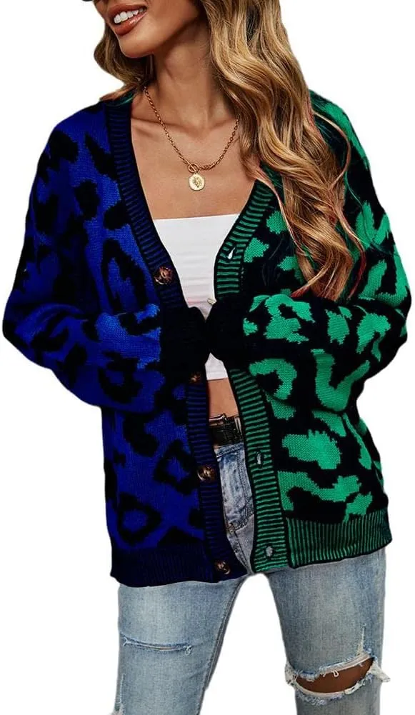 Women's Long Sleeve Stripe Knit Cardigan Sweaters Open Front Outwear