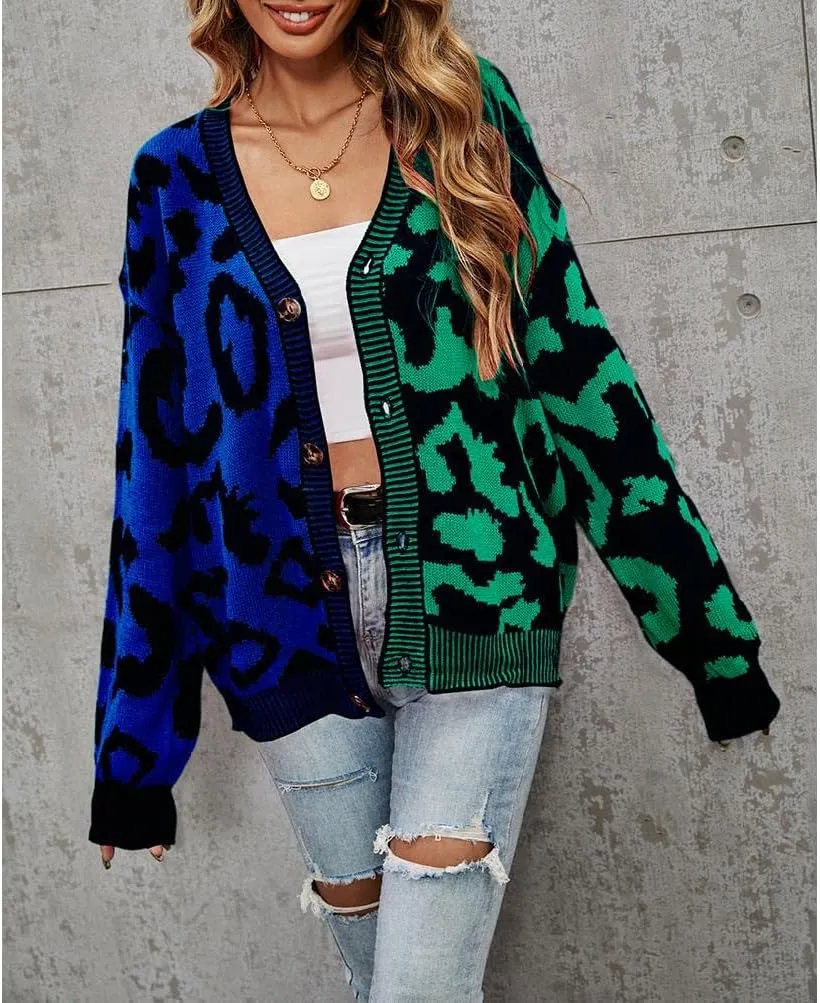 Women's Long Sleeve Stripe Knit Cardigan Sweaters Open Front Outwear