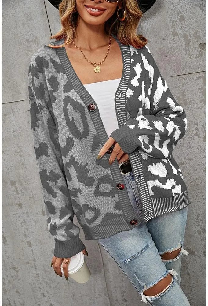 Women's Long Sleeve Stripe Knit Cardigan Sweaters Open Front Outwear