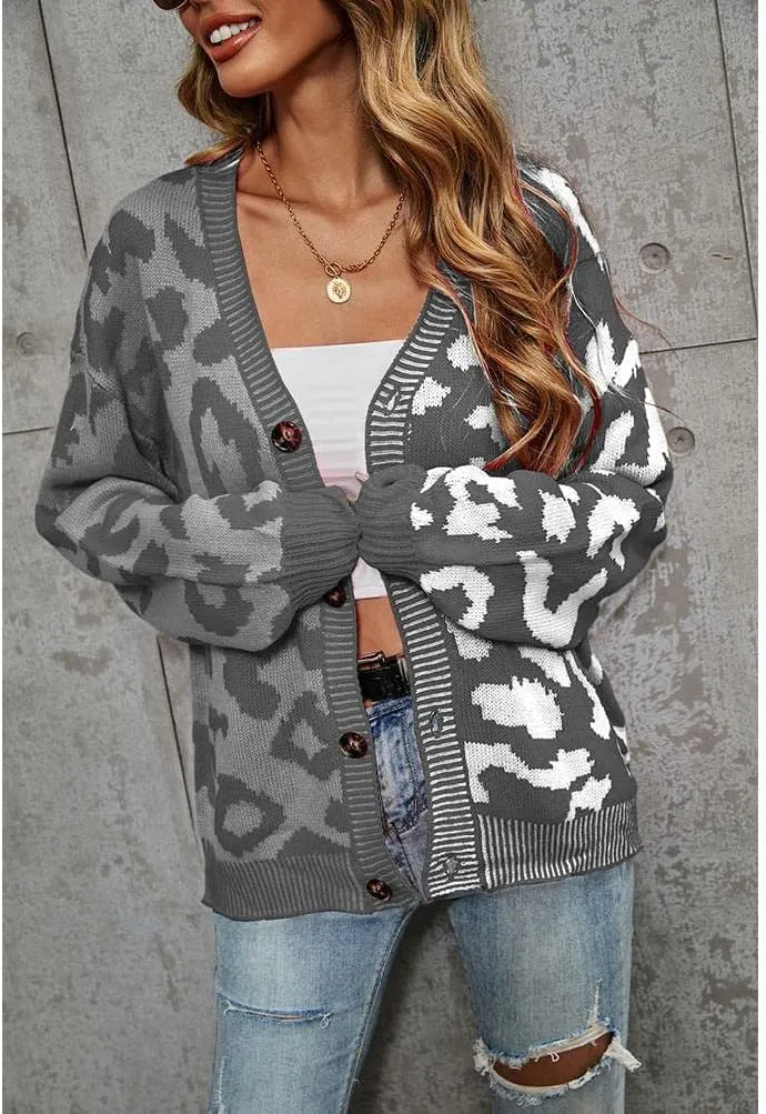 Women's Long Sleeve Stripe Knit Cardigan Sweaters Open Front Outwear