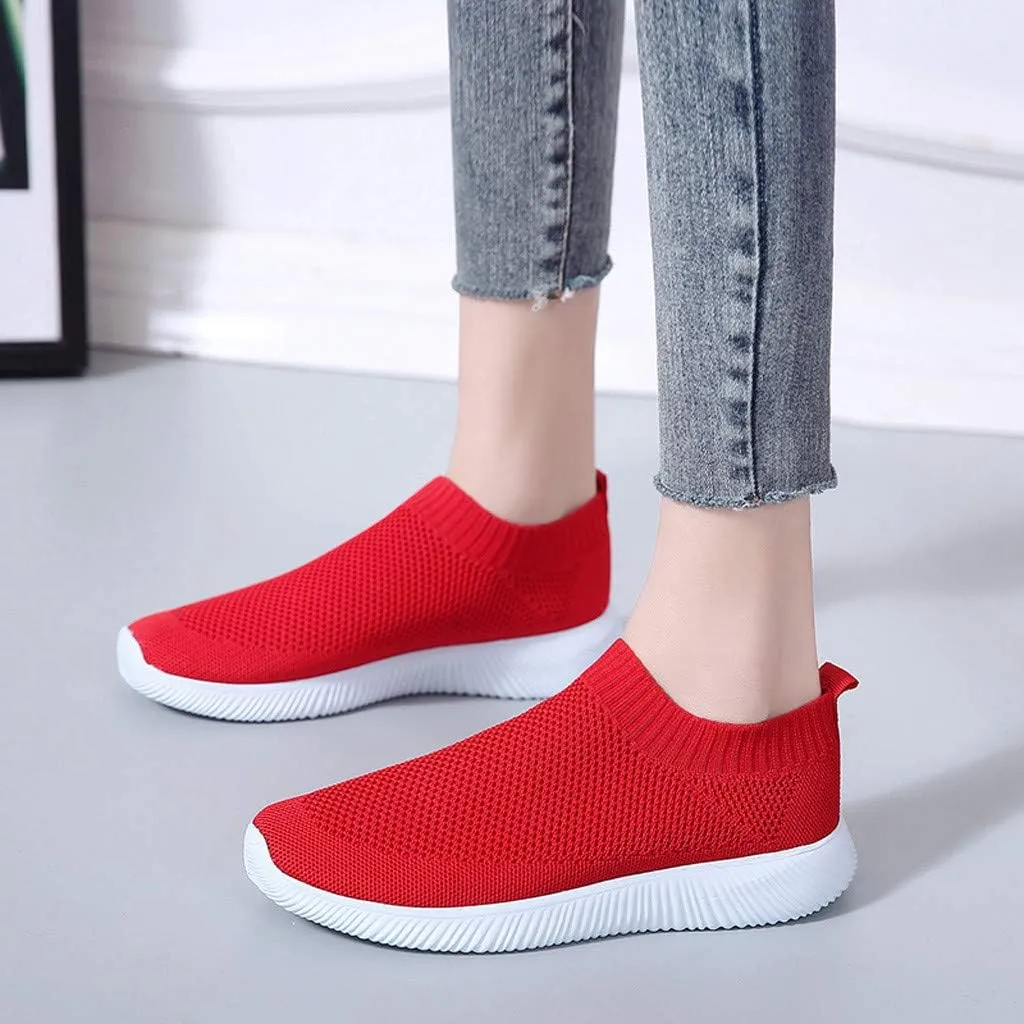 Womens Mesh Sneakers Comfortable Slip On Running Shoes Outdoor Breathable Lightweight Athletic Walking Shoeswide Width Cushion Sneakers