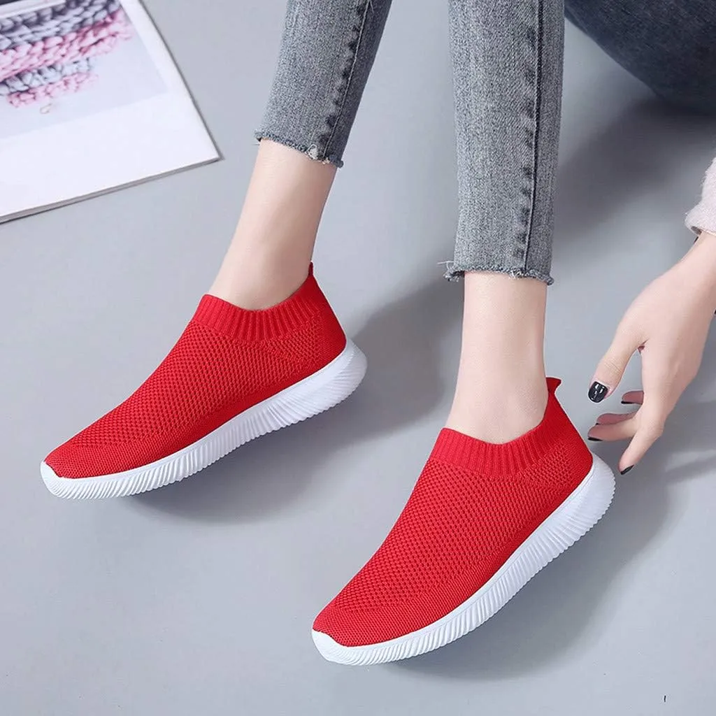 Womens Mesh Sneakers Comfortable Slip On Running Shoes Outdoor Breathable Lightweight Athletic Walking Shoeswide Width Cushion Sneakers