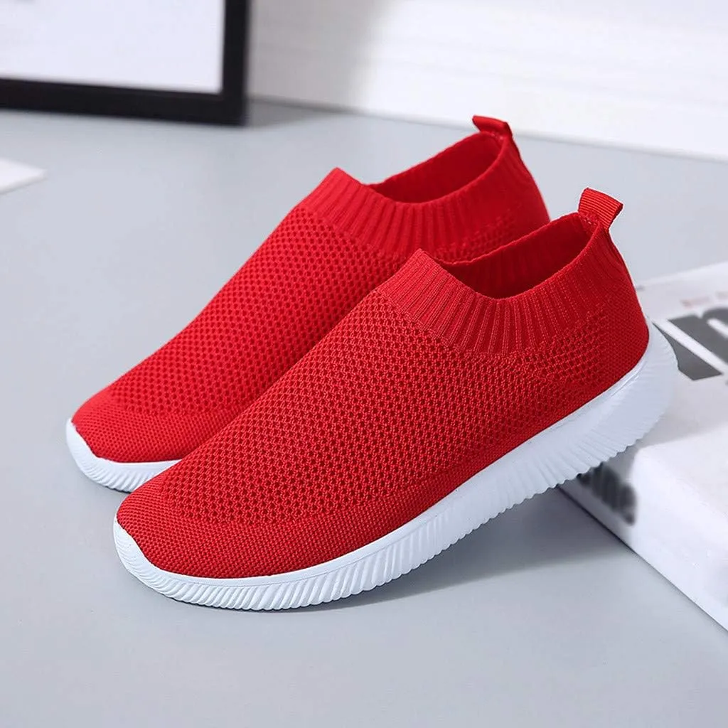 Womens Mesh Sneakers Comfortable Slip On Running Shoes Outdoor Breathable Lightweight Athletic Walking Shoeswide Width Cushion Sneakers