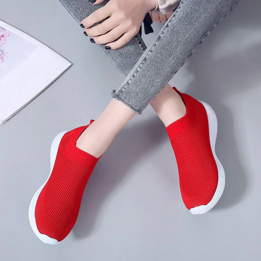Womens Mesh Sneakers Comfortable Slip On Running Shoes Outdoor Breathable Lightweight Athletic Walking Shoeswide Width Cushion Sneakers