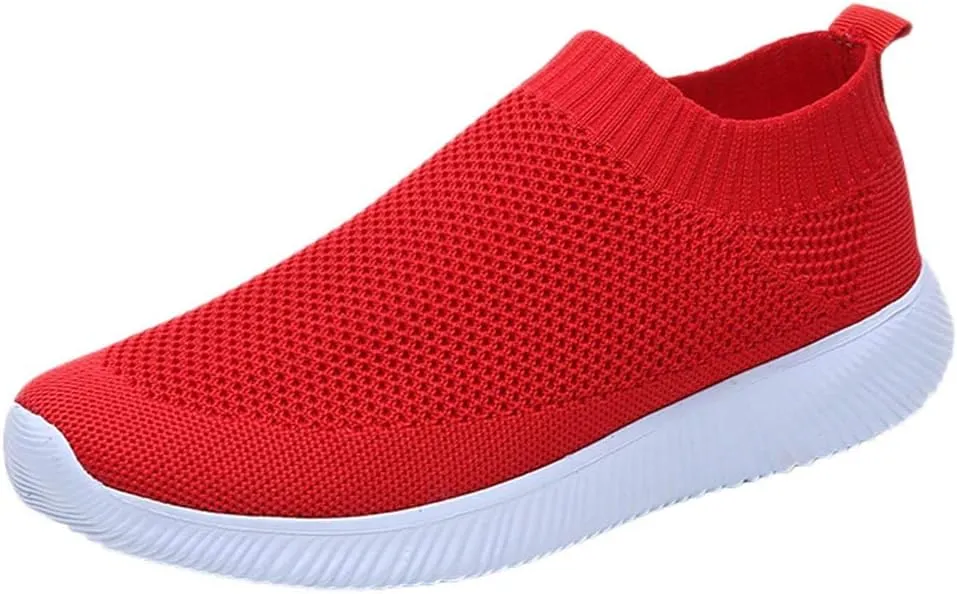 Womens Mesh Sneakers Comfortable Slip On Running Shoes Outdoor Breathable Lightweight Athletic Walking Shoeswide Width Cushion Sneakers