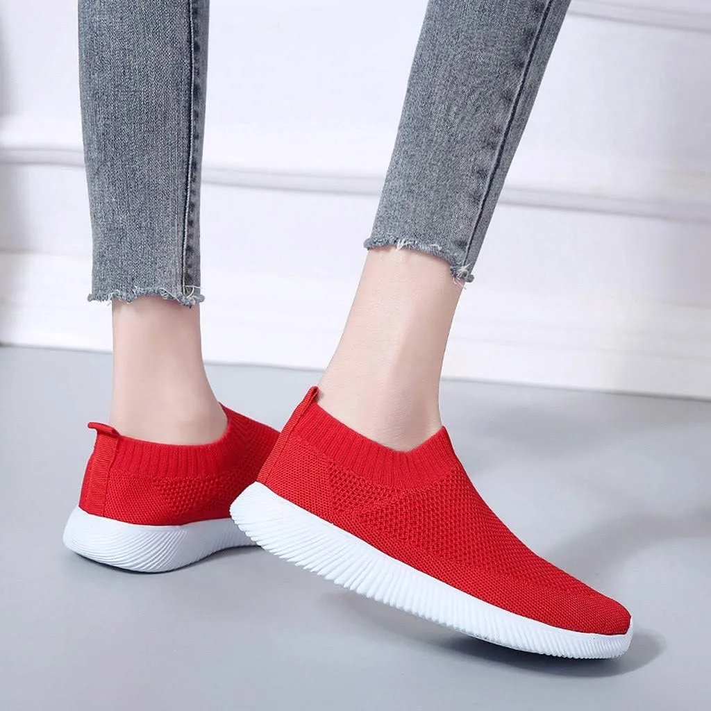Womens Mesh Sneakers Comfortable Slip On Running Shoes Outdoor Breathable Lightweight Athletic Walking Shoeswide Width Cushion Sneakers