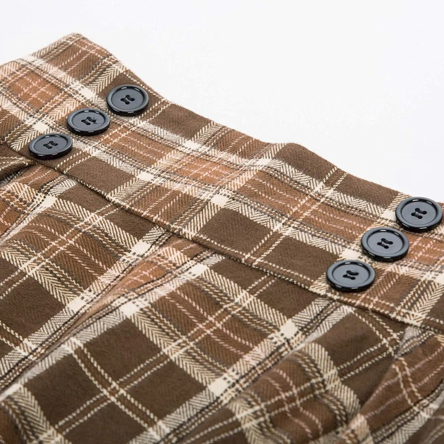 Womens Plaid Skirt for Womens High Waist Aline Pleated Midi Skirts Vintage Skirts A Line Pleated Skirt