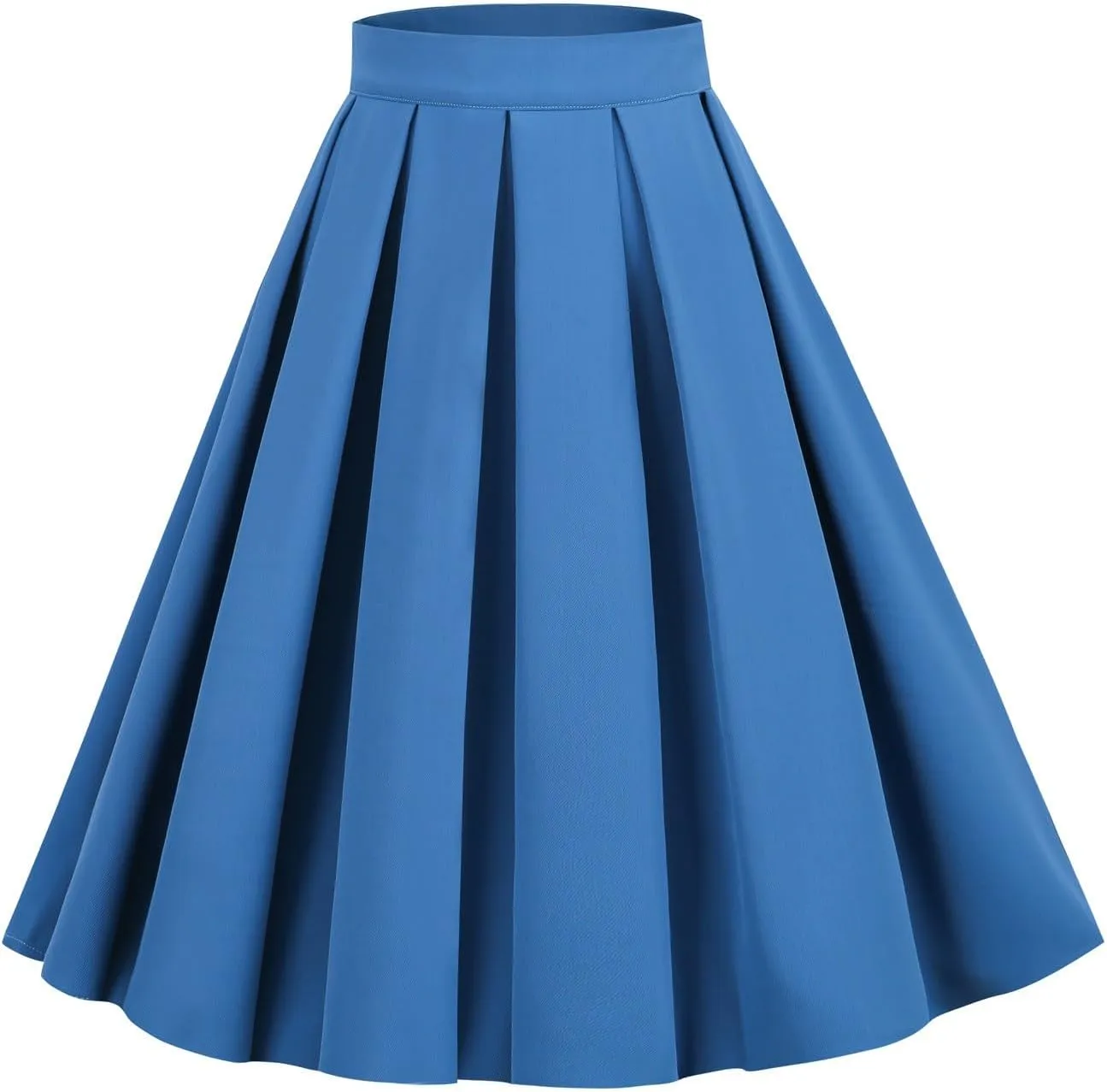Women's Pleated Vintage Skirt Floral Print A Line Midi Skirts with Pockets Skirt Hangers with Clips