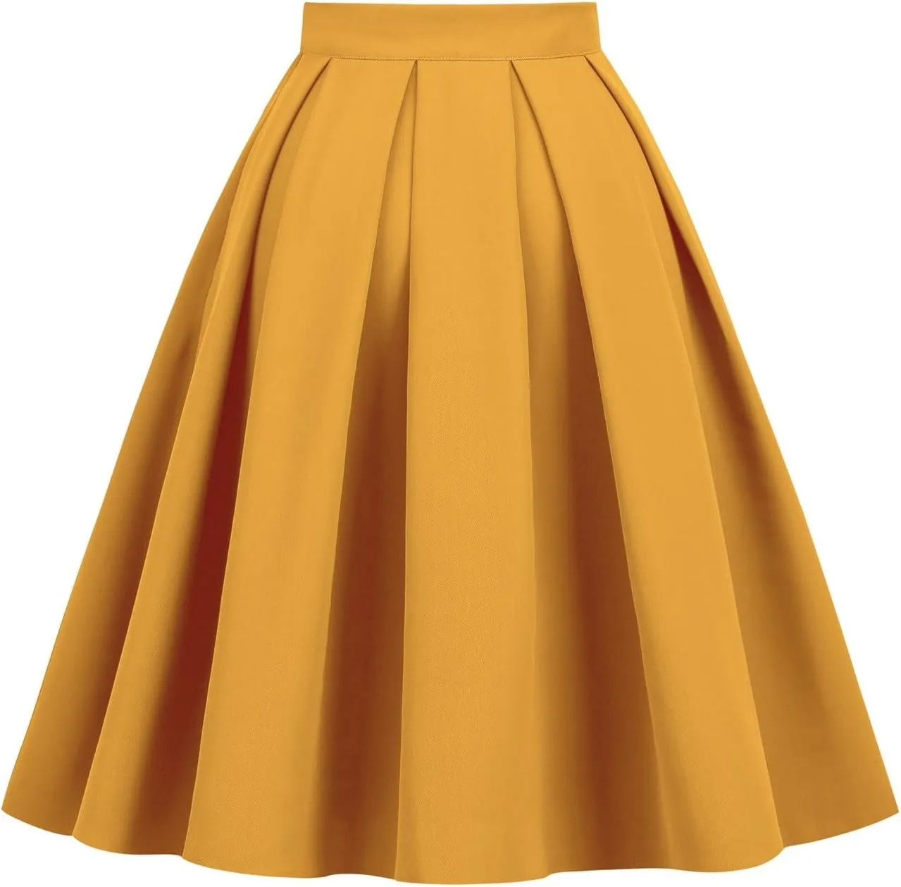 Women's Pleated Vintage Skirt Floral Print A Line Midi Skirts with Pockets Skirt Hangers with Clips