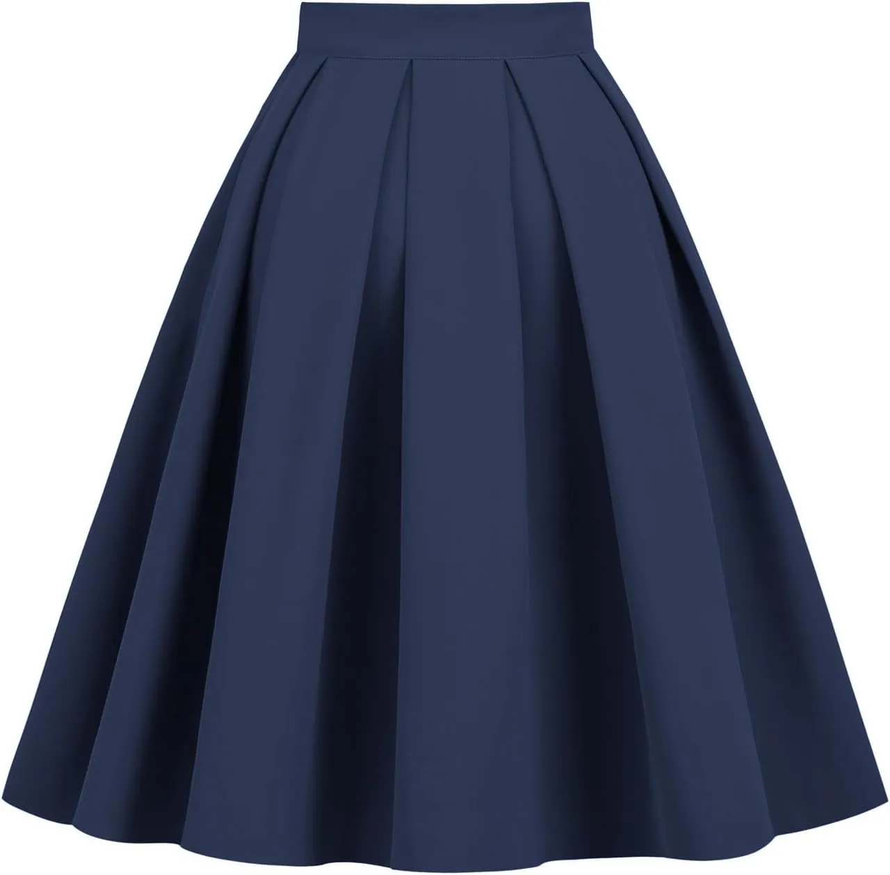 Women's Pleated Vintage Skirt Floral Print A Line Midi Skirts with Pockets Skirt Hangers with Clips