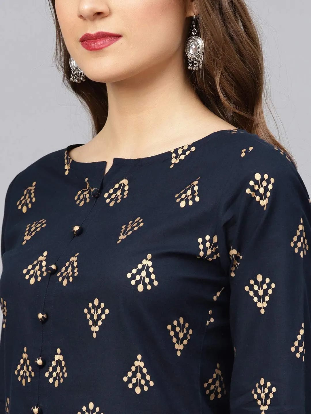 Women's Printed Kurta with Skirt
