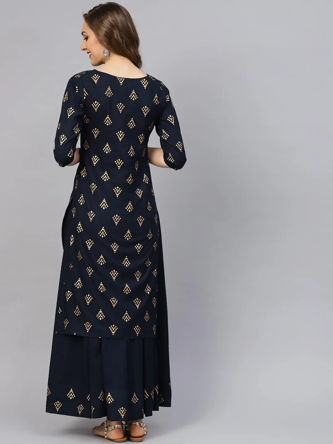 Women's Printed Kurta with Skirt