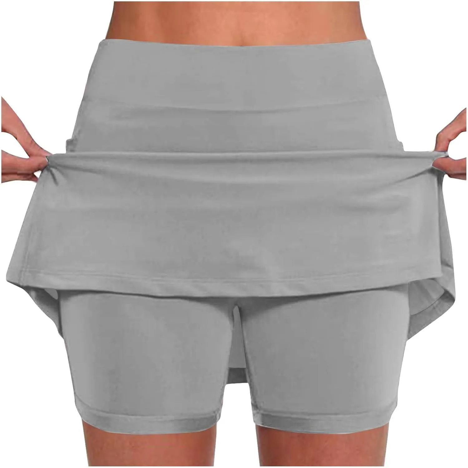 Womens Skorts with Pockets Tummy Control Plus Size Skorts High Waist Athletic Sports Pants Skirt Casual Shorts