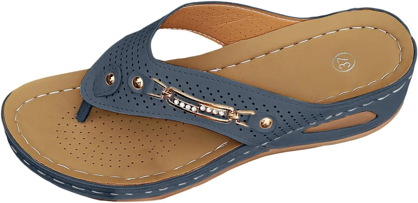 Womens Slides Sandals with Plantar Fasciitis Arch Support Fashion Comfort Adjustable Flat Sandals