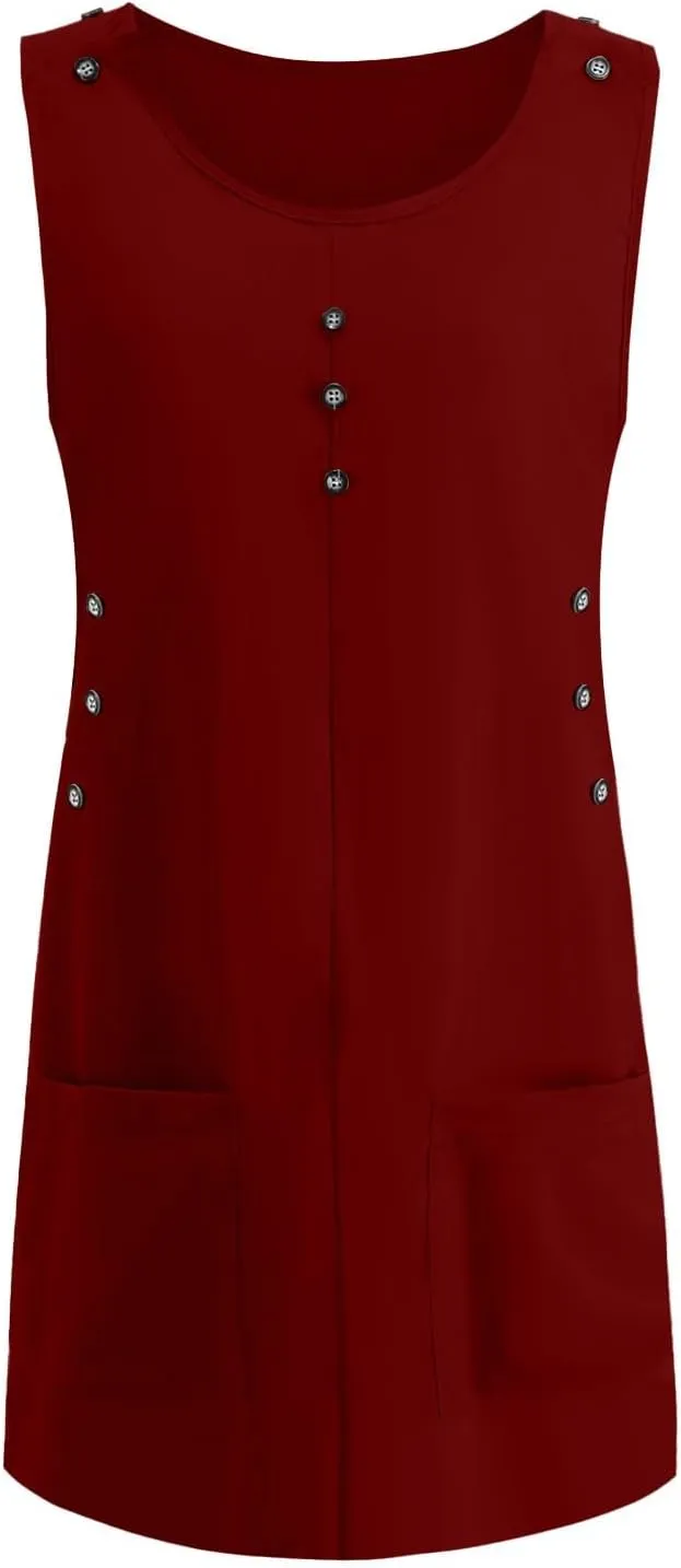 XOWRTE Summer Dress for Women Sleeveless Tank Dress with Pockets Casual Short A Line Dress Crewneck Sundress 2025