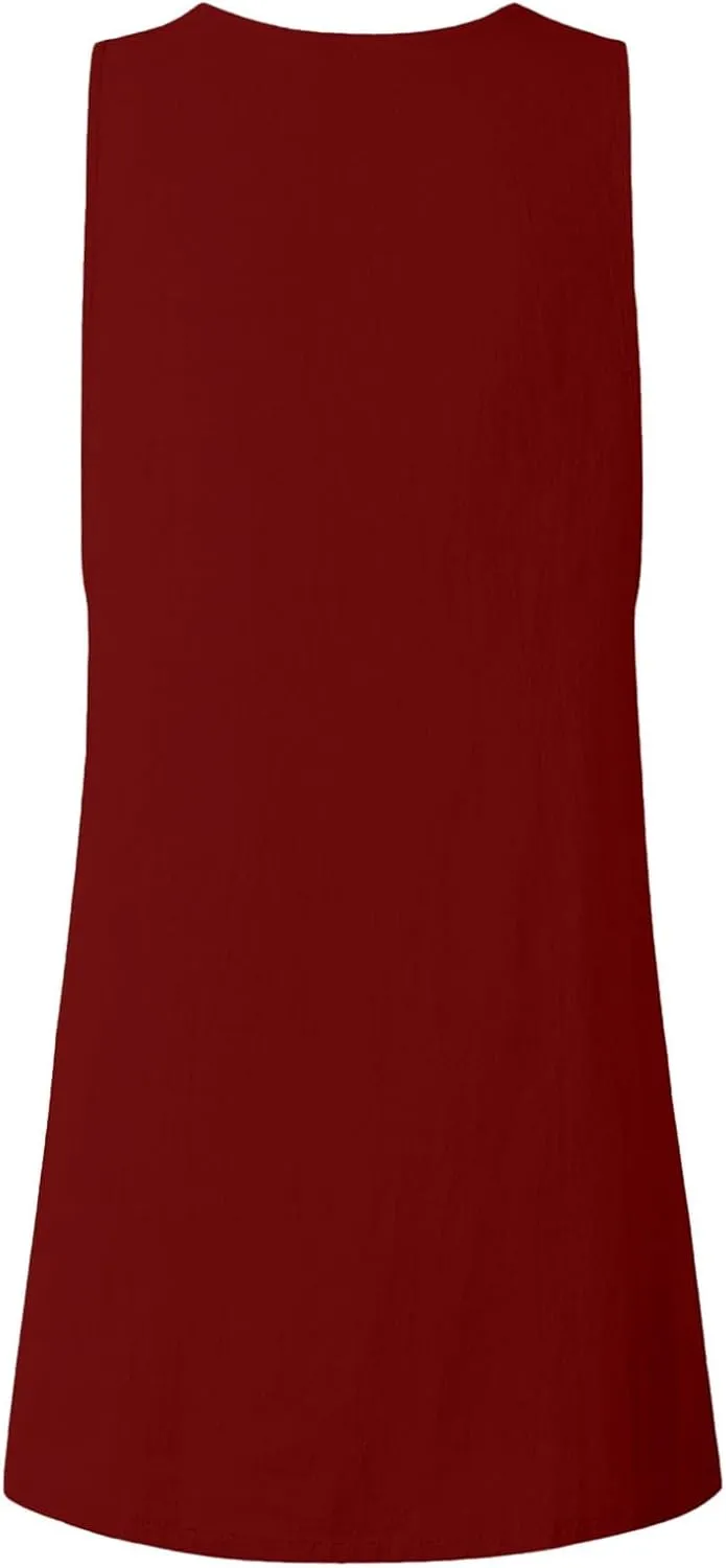 XOWRTE Summer Dress for Women Sleeveless Tank Dress with Pockets Casual Short A Line Dress Crewneck Sundress 2025