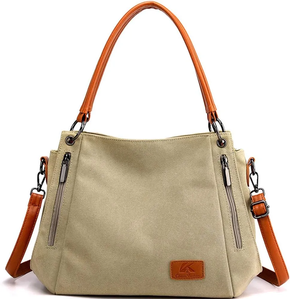 ZiMing Womens Handbags Canvas Tote Bag Shoulder Bags Satchel Hobo Purse Casual Bag Ladies Daypack Crossbody Bag