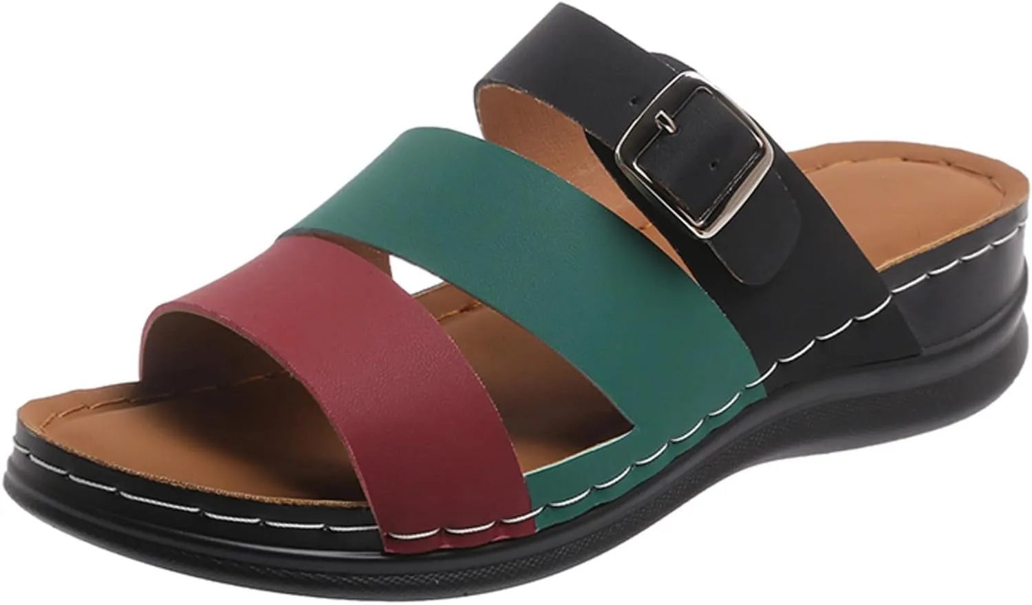 ZSpzx Women's Orthotic Cushion Flip Flops Recovery Walking Sandals for Women Arch Support Plantar Fasciitis Bunion Wedge Slide Dressy Summer Comfortable Open Toe Crisscross Straps Slip on Beach Shoes