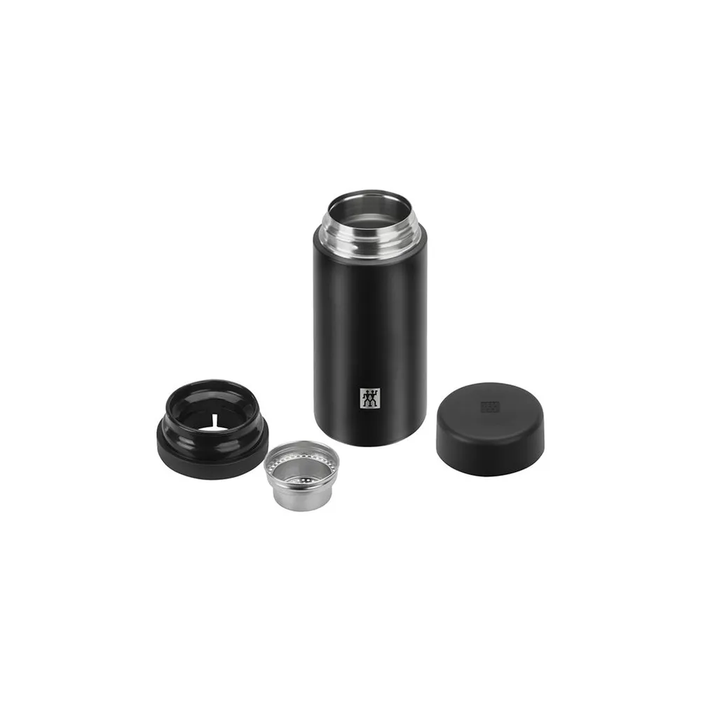 Zwilling 39500-512 Thermo Tea & Infuser Bottle, 420ml (Black)